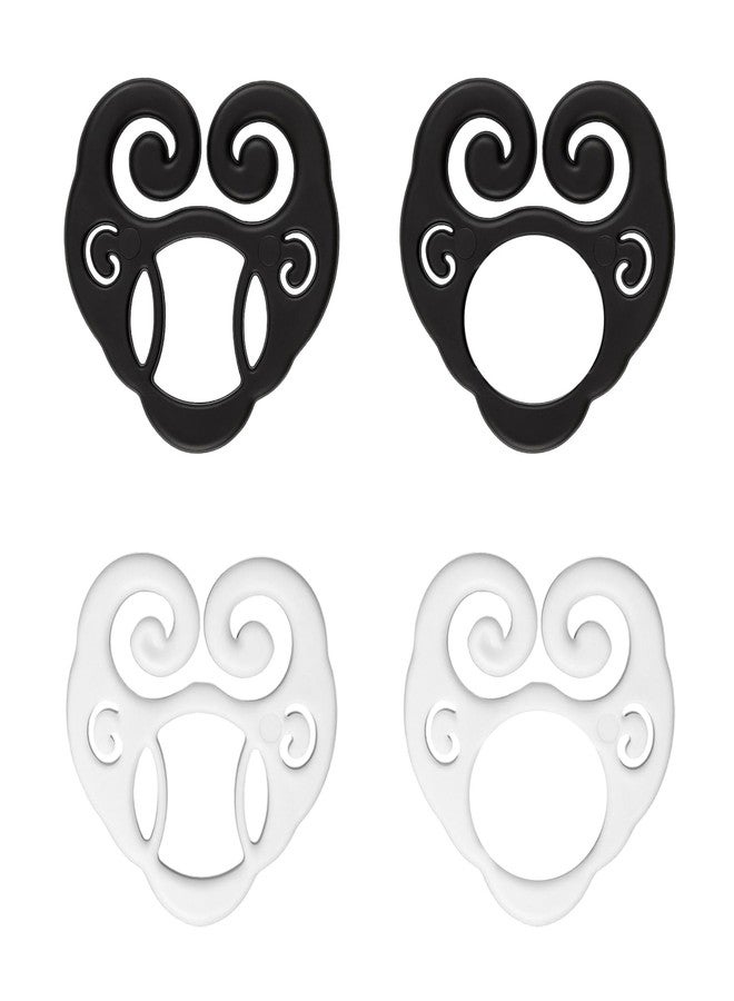 YUEWEESER 4PCS Shirt Cinch Clip for Women Clothing, T-shirt Ties Clips Clothes Corner Knotted Button Scarf Ring Fashion Comfortable Hidden Flexible (Black & White) - Image 1